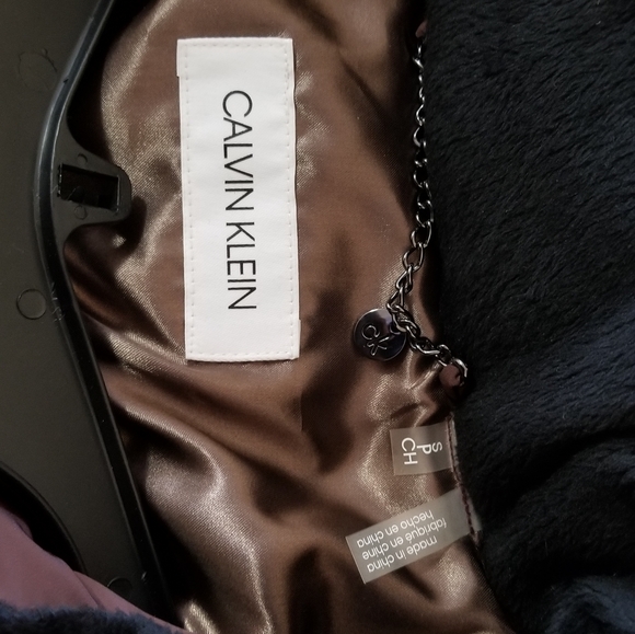 NWOT Calvin Klein Faux Fur Trim Hooded Puffer Jacket Coat - Picture 7 of 8